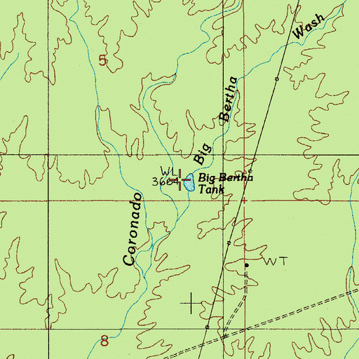 Topographic Map of Big Bertha Tank, AZ