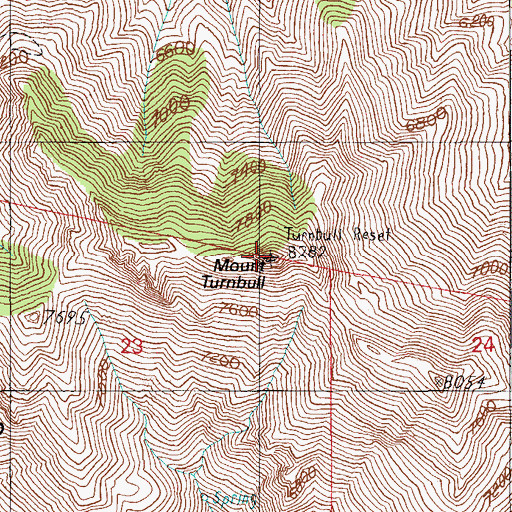 Topographic Map of Mount Turnbull, AZ
