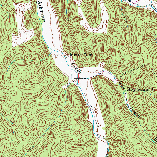 Topographic Map of Inman Branch, TN