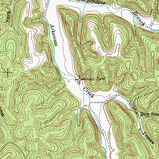 Topographic Map of Inman Cemetery, TN