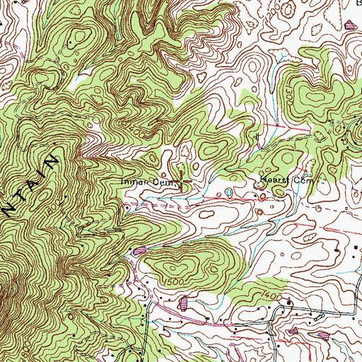 Topographic Map of Inman Cemetery, TN