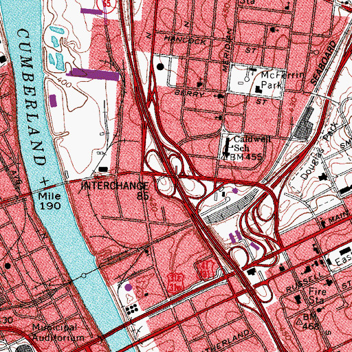 Topographic Map of Interchange 16, TN
