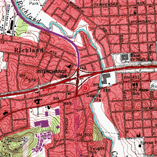 Topographic Map of Interchange 48, TN