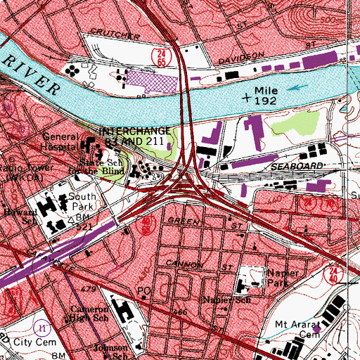 Topographic Map of Interchange 57, TN