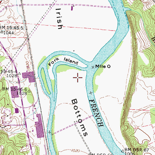 Topographic Map of Irish Bottoms, TN