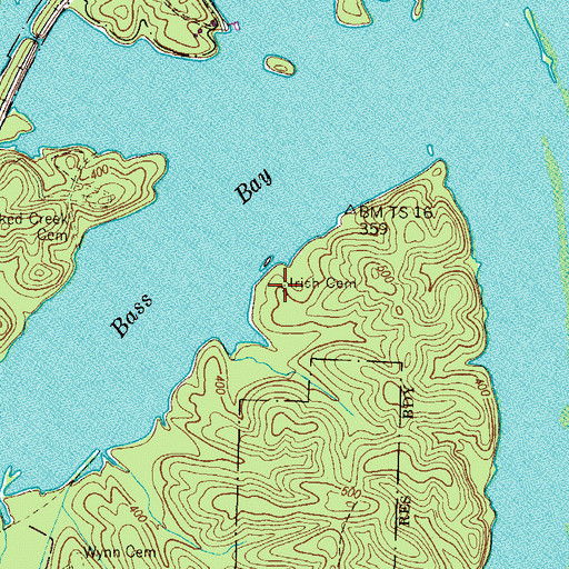 Topographic Map of Irish Cemetery, TN