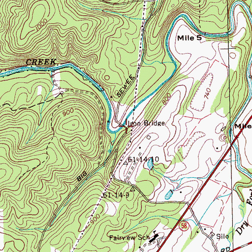 Topographic Map of Iron Bridge, TN