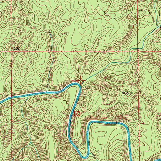 Topographic Map of Whiteoak Creek, AL