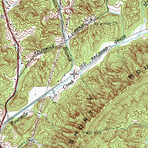 Topographic Map of Irwin Branch, TN