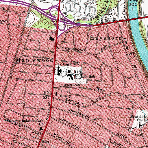 Topographic Map of Isaac Litton High School, TN