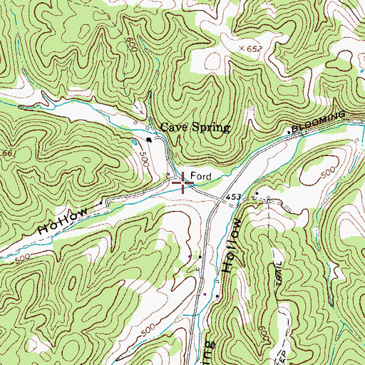 Topographic Map of Isaiah Hollow, TN