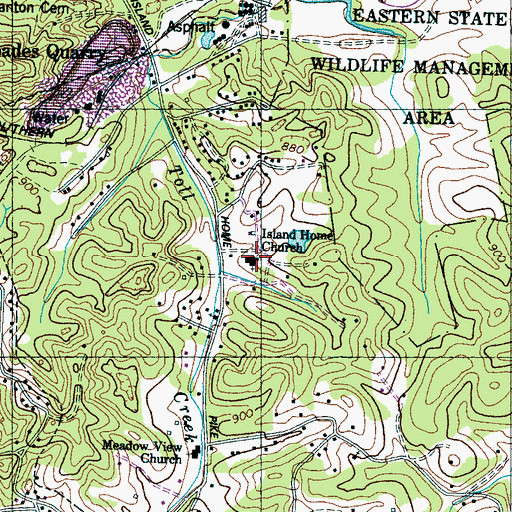 Topographic Map of Island Home Assembly of God Church, TN