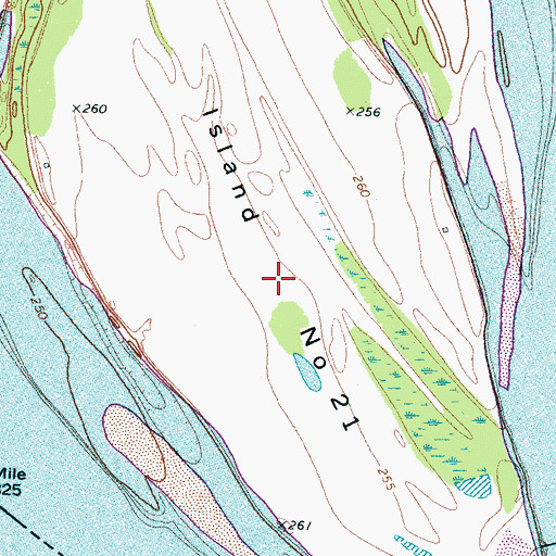 Topographic Map of Island Number Twenty-one, TN