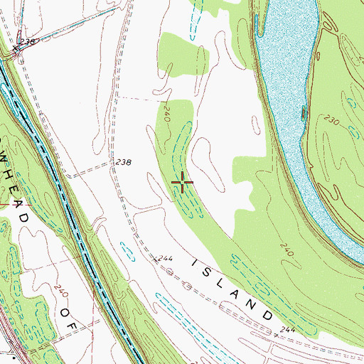Topographic Map of Island Number Thirty-four, TN