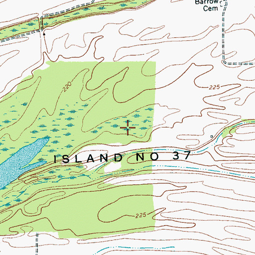 Topographic Map of Island Number Thirty-seven, TN