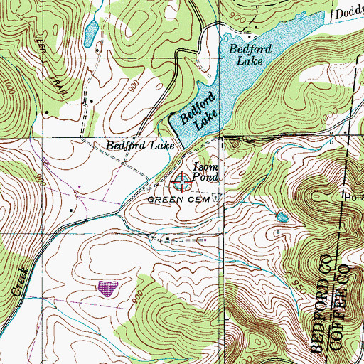 Topographic Map of Isom Pond, TN