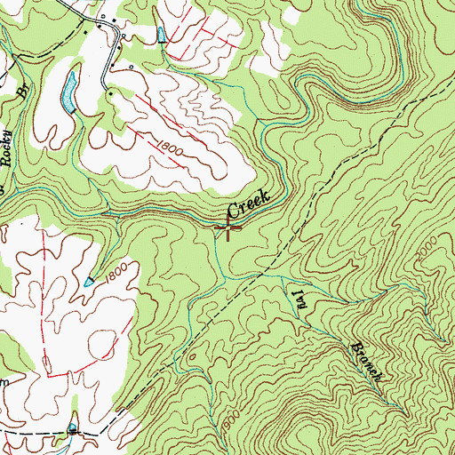 Topographic Map of Ivy Branch, TN