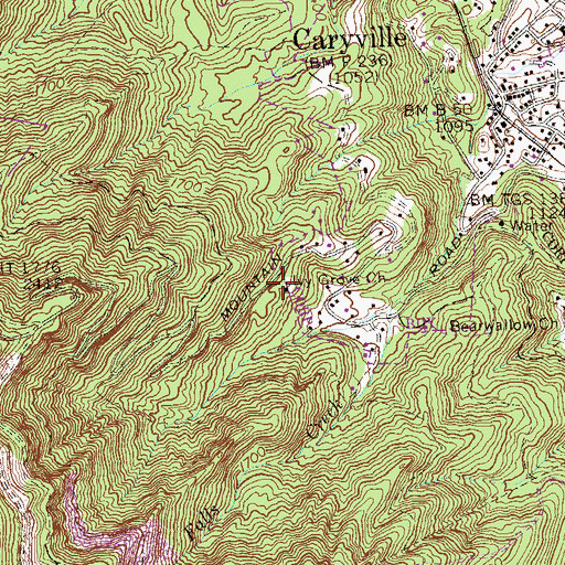 Topographic Map of Ivy Grove Baptist Church, TN