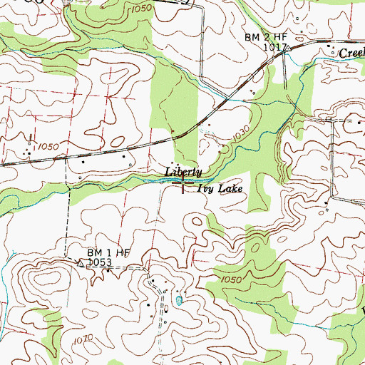 Topographic Map of Ivy Lake, TN