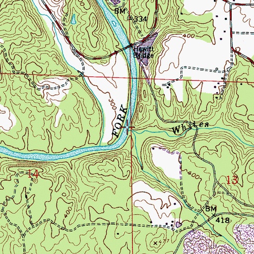 Topographic Map of Whites Creek, AL