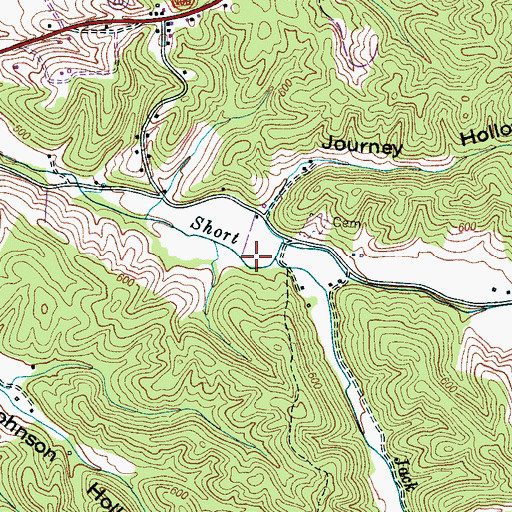 Topographic Map of Jack Branch, TN
