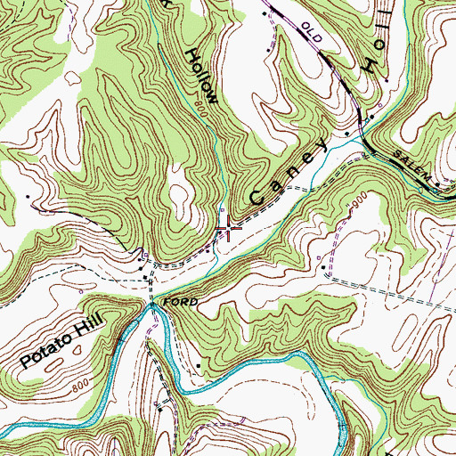 Topographic Map of Jack Hollow, TN