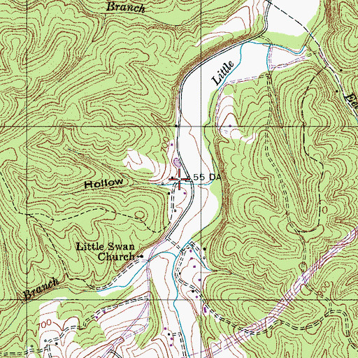 Topographic Map of Jack Hollow, TN