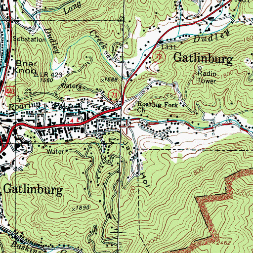 Topographic Map of Jack Hollow, TN