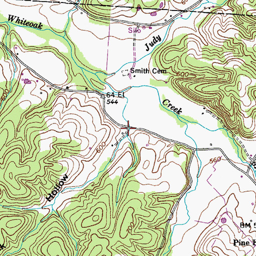 Topographic Map of Jack Hollow, TN