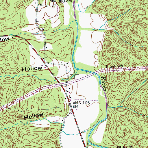 Topographic Map of Jack Lot Hollow, TN