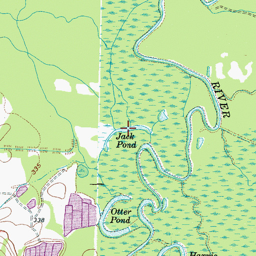 Topographic Map of Jack Pond, TN