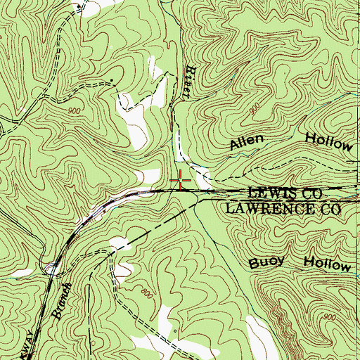 Topographic Map of Jacks Branch, TN