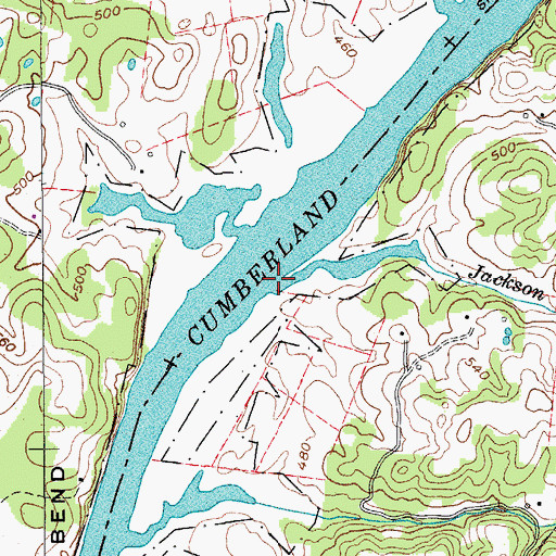 Topographic Map of Jackson Branch, TN