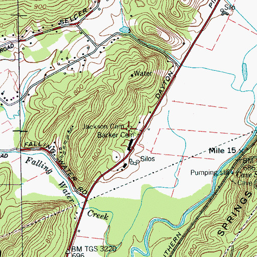 Topographic Map of Jackson Cemetery, TN