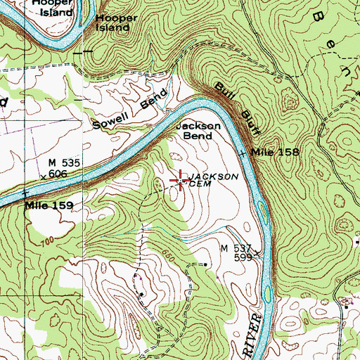 Topographic Map of Jackson Cemetery, TN
