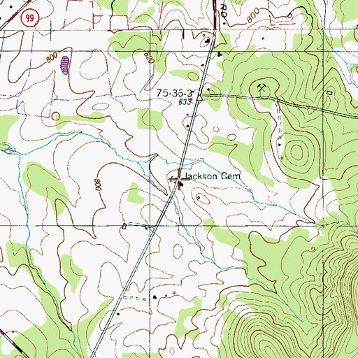 Topographic Map of Jackson Cemetery, TN