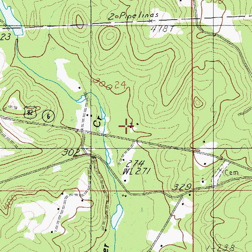 Topographic Map of Whitewater Church, AL