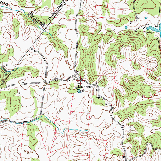 Topographic Map of Jackson Cemetery, TN