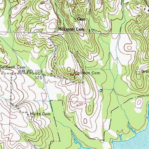 Topographic Map of Jackson Cemetery, TN