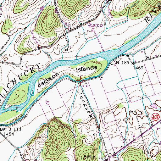 Topographic Map of Jackson Creek, TN
