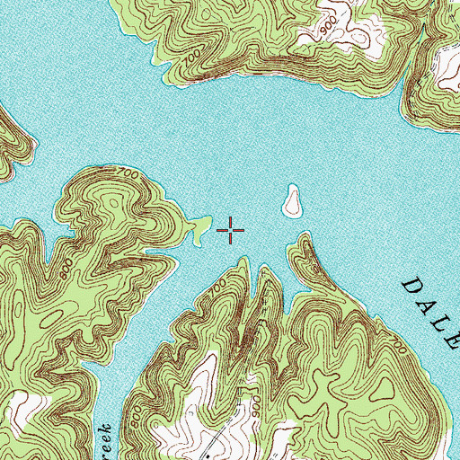 Topographic Map of Jackson Creek, TN