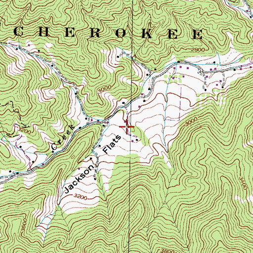 Topographic Map of Jackson Flats, TN