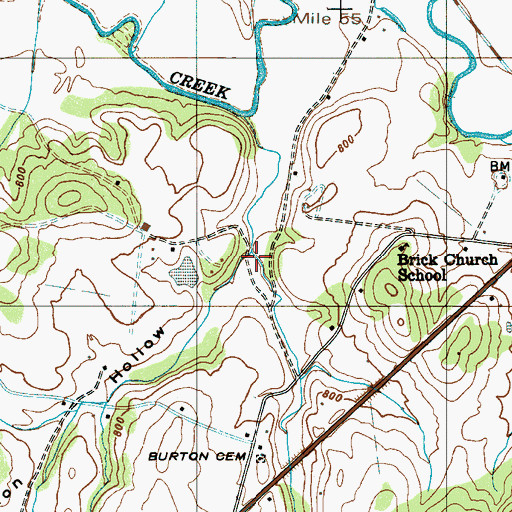 Topographic Map of Jackson Hollow, TN