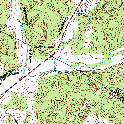 Topographic Map of Jackson Hollow, TN