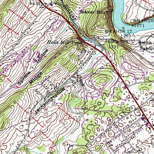 Topographic Map of Jackson Hollow, TN