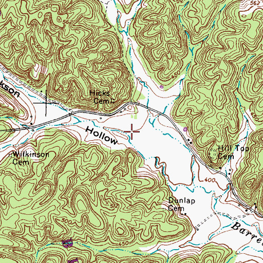 Topographic Map of Jackson Hollow, TN