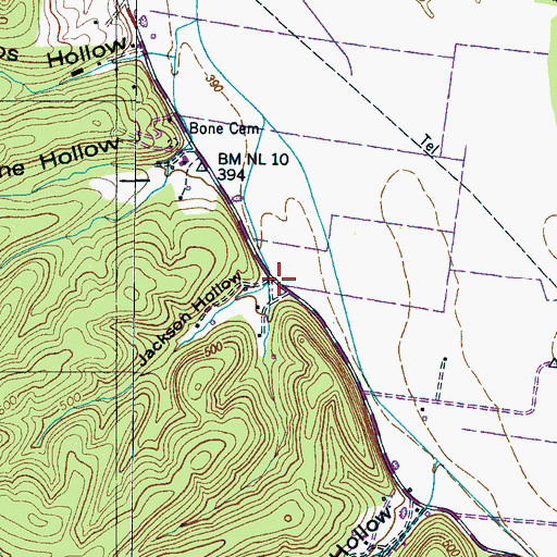 Topographic Map of Jackson Hollow, TN