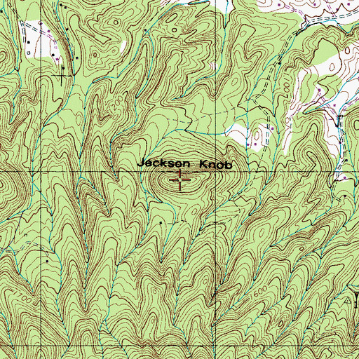 Topographic Map of Jackson Knob, TN