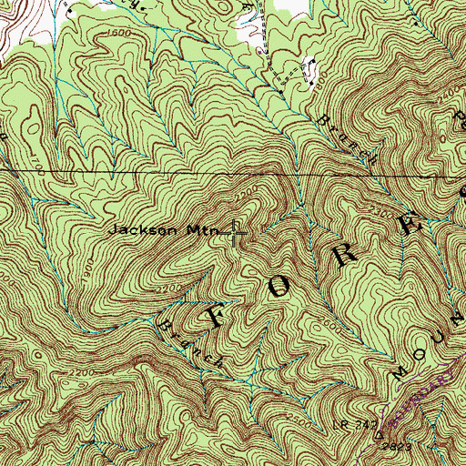 Topographic Map of Jackson Mountain, TN