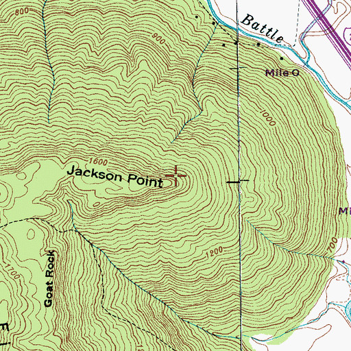 Topographic Map of Jackson Point, TN